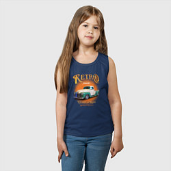 Майка детская хлопок Ретро гараж и автомобиль Chevrolet Thriftmaster, цвет: тёмно-синий — фото 2
