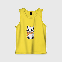 Майка детская хлопок Милый белый енот, цвет: желтый
