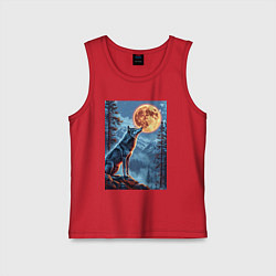 Детская майка Волк и луна