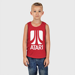 Майка детская хлопок Atari logo white, цвет: красный — фото 2