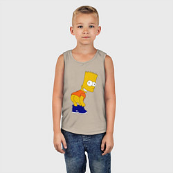 Майка детская хлопок Барт без штанов, цвет: миндальный — фото 2
