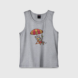 Детская майка Скелет на пляже