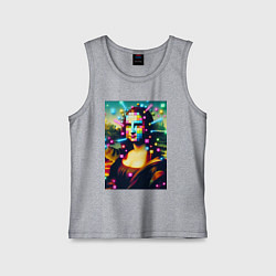 Детская майка Мона Лиза и неоновые кубики - стилизация