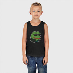 Майка детская хлопок Пепе крутой в очках, цвет: черный — фото 2