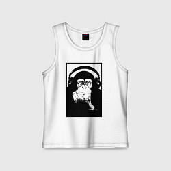 Детская майка Monkey in the headphones