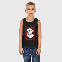 Майка детская хлопок Waaagh warhammer - белый, цвет: черный — фото 2