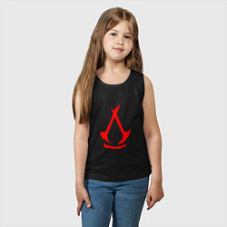Майка детская хлопок Assassins creed - shadows logotype, цвет: черный — фото 2