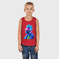 Майка детская хлопок Cyberpunks not dead - Homer Simpson, цвет: красный — фото 2