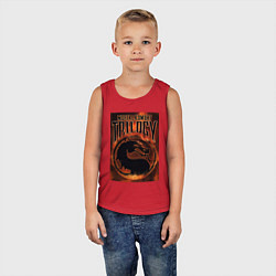 Майка детская хлопок Mortal kombat trilogy, цвет: красный — фото 2