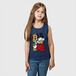 Майка детская хлопок Duck tales - Scrooge bitcoin, цвет: тёмно-синий — фото 2