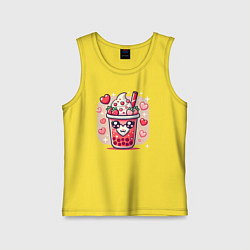 Майка детская хлопок Бабл ти день святого валентина, цвет: желтый