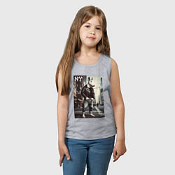 Майка детская хлопок Dude bull terrier is a New Yorker, цвет: меланж — фото 2