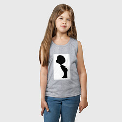 Майка детская хлопок Силуэт поцелуй он - для пары, цвет: меланж — фото 2