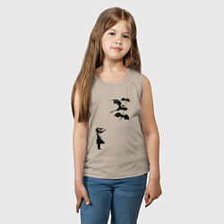 Майка детская хлопок Девочка и дракончики, цвет: миндальный — фото 2