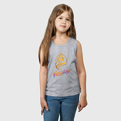 Майка детская хлопок Fashion - портрет девушки, цвет: меланж — фото 2