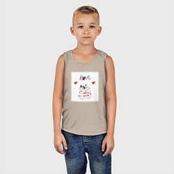 Майка детская хлопок Любовная романтика, цвет: миндальный — фото 2