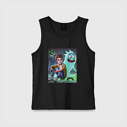 Детская майка Морти и призрак Рика Санчеса - нейроарт фантазия