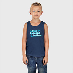 Майка детская хлопок Твой потенциал бесконечен, цвет: тёмно-синий — фото 2