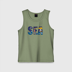 Детская майка Парусник на морских волнах