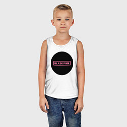 Майка детская хлопок Blackpink logotype - group of South Korea, цвет: белый — фото 2