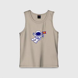 Детская майка Космонавт с флажком
