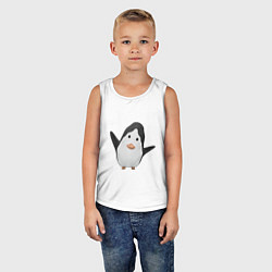 Майка детская хлопок Cartoon penguin, цвет: белый — фото 2