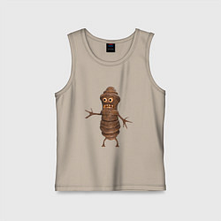 Детская майка Сartoon worm character brown