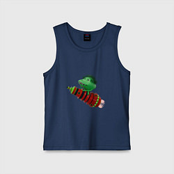 Детская майка Зеленый монстр на красной ракете