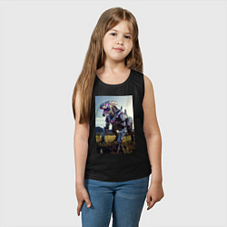 Майка детская хлопок Робот в стиле Horizon, цвет: черный — фото 2