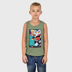 Майка детская хлопок Ghostbusters - Egon and goblin, цвет: авокадо — фото 2