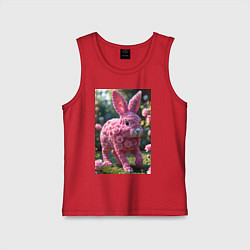 Майка детская хлопок Кролик из роз, цвет: красный