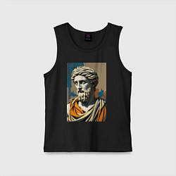 Майка детская хлопок Античная статуя в теплых тонах, цвет: черный