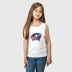 Майка детская хлопок Columbus blue jackets - hockey team - emblem, цвет: белый — фото 2