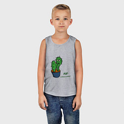 Майка детская хлопок Говорящие кактусы, цвет: меланж — фото 2