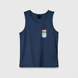 Майка детская хлопок PuppyM in pocket, цвет: тёмно-синий