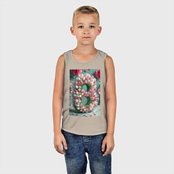 Майка детская хлопок Тюльпаны к 8 марта, цвет: миндальный — фото 2