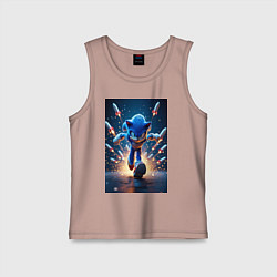 Майка детская хлопок Соник убегает от ракет, цвет: пыльно-розовый