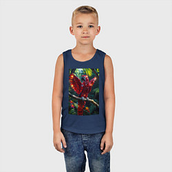 Майка детская хлопок Попугай из драгоценных камней, цвет: тёмно-синий — фото 2