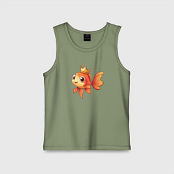 Детская майка Мультяшная золотая рыбка в короне