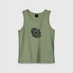 Детская майка Штурвал и розы тату