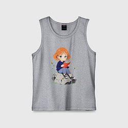 Детская майка Рыжая девушка читает книгу