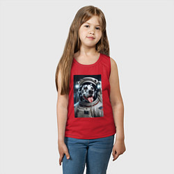 Майка детская хлопок Космонавт далматинец в скафандре - нейроарт, цвет: красный — фото 2