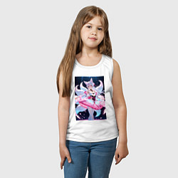Майка детская хлопок Лиса танцует в платье, цвет: белый — фото 2