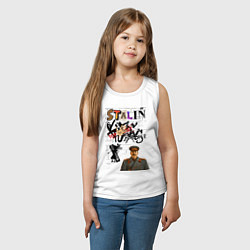 Майка детская хлопок Stalin граффити, цвет: белый — фото 2