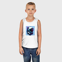 Майка детская хлопок Космонавт брызги краски, цвет: белый — фото 2