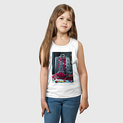 Майка детская хлопок Эйфелева башня в чемодане с розами, цвет: белый — фото 2