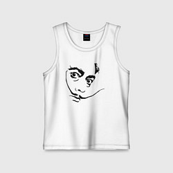 Майка детская хлопок Известный силуэт Сальвадора Дали, цвет: белый