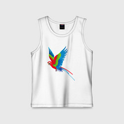 Майка детская хлопок Экзотический попугай, цвет: белый