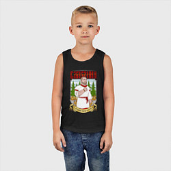 Майка детская хлопок Вольный славянин - помни корни: русский стиль, цвет: черный — фото 2