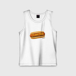 Майка детская хлопок Hot dog I love you, цвет: белый